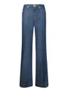 7 For All Mankind High-waisted Wide-leg Denim Jeans With Relaxed Fit In Blue