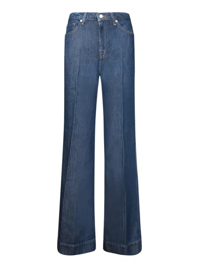7 For All Mankind 'tess' Jeans With Back Patch Pockets In Blue