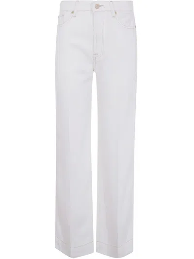 7 For All Mankind Modern Dojo Tailorless Colored Tencel Blanc Denim Clothing In White