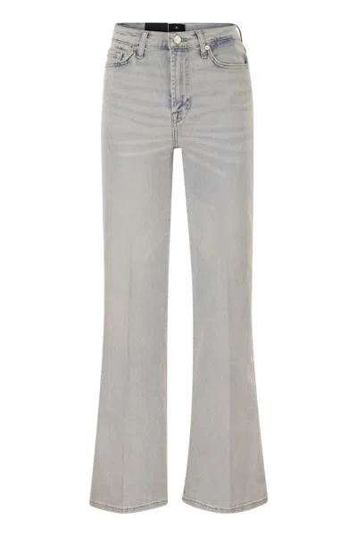 7 For All Mankind Modern Dojo Tailorless Flare Luxe Vintage Denim Jeans In Blue