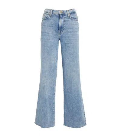 7 For All Mankind Modern Dojo Tailorless Flared Jeans In Blue