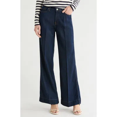 7 For All Mankind Modern Dojo Tailorless High Waist Flare Jeans In Blue