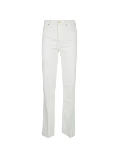 7 For All Mankind Tailorless Modern Dojo Contrast-stitching Jeans In White