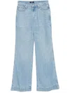 7 For All Mankind Wide-leg High-waisted Denim Jeans In Light Wash In Blue