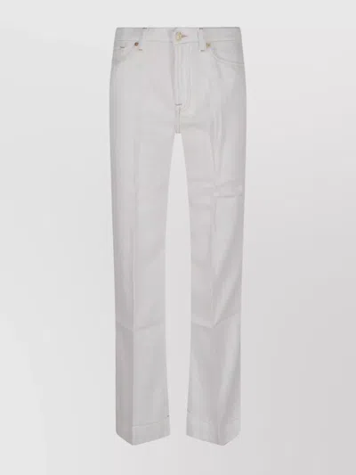 7 For All Mankind Modern Dojo Tailorless Trousers In White
