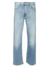 7 FOR ALL MANKIND MODERN STRAIGHT CROSSOVER JEANS LIGHT BLUE