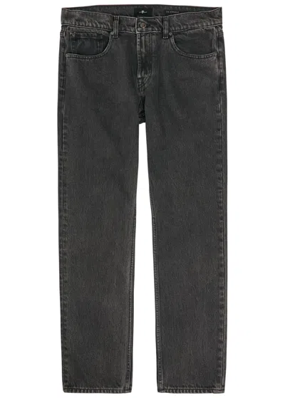 7 For All Mankind Modern Straight-leg Denim Jeans In Black