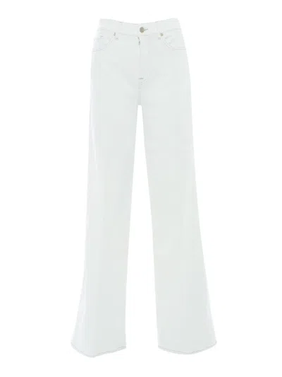 7 For All Mankind Modern White Wide-leg Pants In Neutral