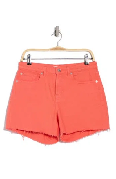 7 For All Mankind Monroe Cutoff Denim Shorts In Grapefruit