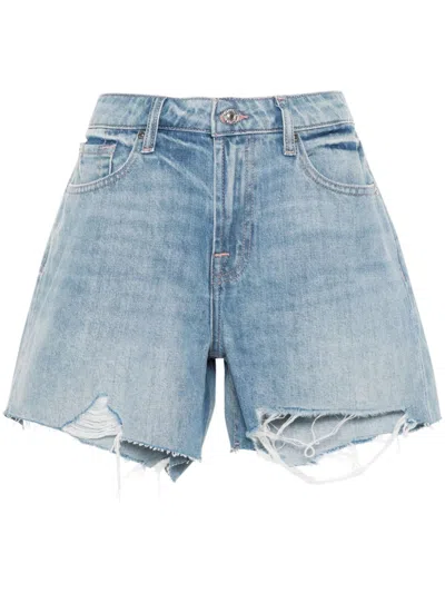 7 For All Mankind Monroe Denim Shorts In Blue