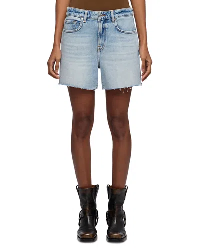 7 For All Mankind Monroe Long Denim Shorts In Ode To In Blue
