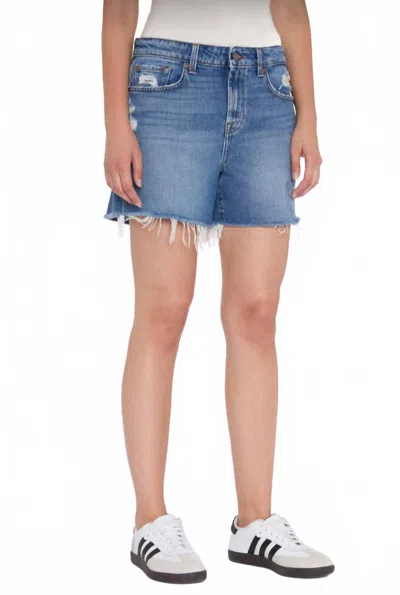 7 For All Mankind Monroe Long Shorts In Weekend In Blue