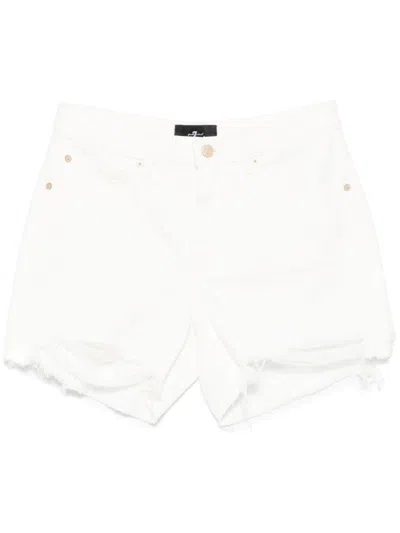 7 FOR ALL MANKIND 7 FOR ALL MANKIND MONROE LONG SHORTS MILKYWAY WITH DISTRESS HEM CLOTHING