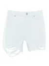 7 For All Mankind Monroe Long Shorts Milkyway With Distress Hem In White