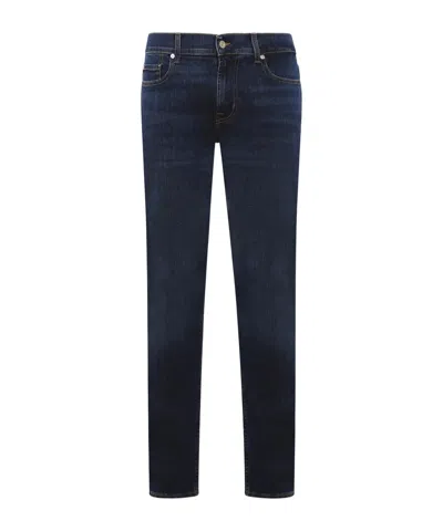 7 For All Mankind Multi-pocket Denim Trousers In Black