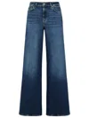 7 For All Mankind Womens Soho Dark Modern Dojo Flared-leg High-rise Denim-blend Jeans In Blue