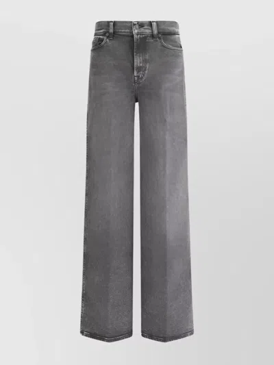 7 For All Mankind Night Out High-waisted Wide-leg Jeans In Gray