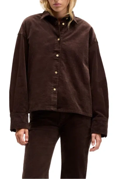 7 For All Mankind Nina Corduroy Shirt In Brown