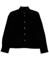 7 For All Mankind `nina Cropped Shirt Corduroy` Shirt In Black