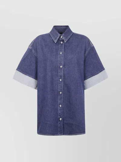 7 For All Mankind Nina Overshirt Wide Cuff In Blue