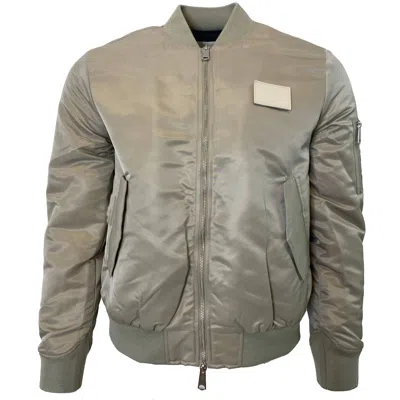 7 For All Mankind Nylon Bomber Jacket In Stone Gray In Green