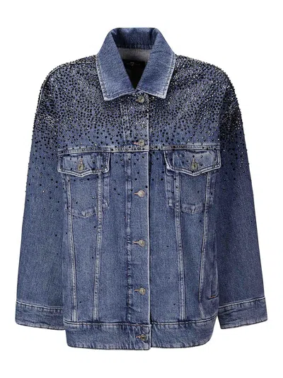 7 FOR ALL MANKIND OLI TRUCKER CANDY WITH FADED CRYSTALS