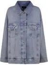 7 For All Mankind Sahara Jacket Collared Design Long Sleeves In Blue