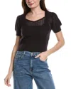 7 For All Mankind Open Knit Sweater In Black