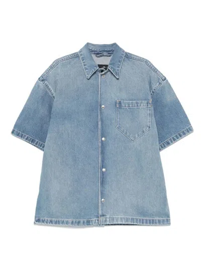 7 For All Mankind "over Camp Mason" Short Sleeves Shirt Clothing In Blue