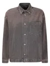 7 For All Mankind Patch-pocket Denim Shirt Jacket In Gray