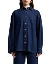 7 For All Mankind Oversized Fit Pleated Overshirt