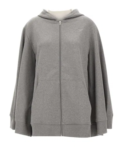 7 For All Mankind Oversized Zip Hoodie In Gray