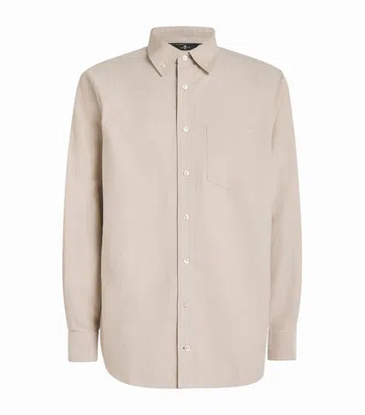 7 For All Mankind Oxford Cloth Shirt In Beige