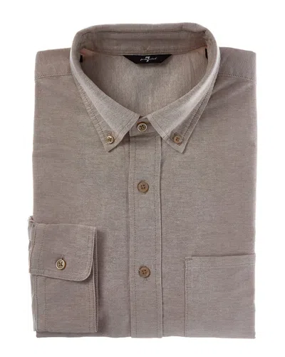 7 For All Mankind Oxford Shirt In Neutral