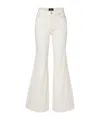 7 For All Mankind Dojo Tailorless White Shell Flare Leg Jean In White
