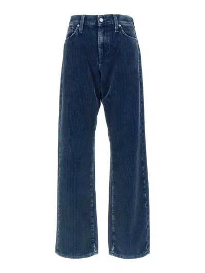 7 For All Mankind Womens Radar Tess Straight-leg High-rise Denim Trousers In Blue