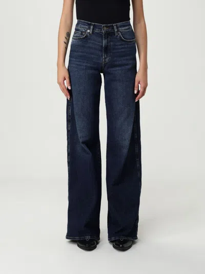 7 For All Mankind Pants  Woman Color Denim In Blue