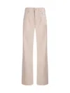 7 For All Mankind Corduroy Cotton Pants Regular Fit In White