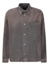 7 For All Mankind Patch-pocket Denim Shirt Jacket In Gray