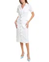 7 For All Mankind Patch Pocket Midi Dress In White