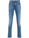 7 For All Mankind Paxtyn Logo-patch Jeans In Blue