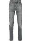 7 For All Mankind Paxtyn Mid-rise Skinny Jeans In Grey