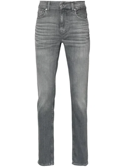 7 For All Mankind Paxtyn Mid-rise Skinny Jeans In Grey