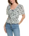 7 For All Mankind Womens Open Back Print Peasant Top