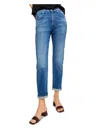 7 For All Mankind Josefina Squiggle Mid Rise Straight Leg Jeans In Blue