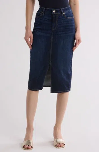 7 For All Mankind Pencil Denim Skirt In Carmelia