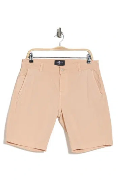 7 For All Mankind Perfect Chino Shorts In Airweft Twill Tangerine