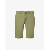 7 FOR ALL MANKIND 7 FOR ALL MANKIND MEN'S GREEN PERFECT REGULAR-FIT STRETCH-COTTON CHINO SHORTS