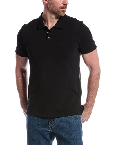 7 For All Mankind Pique Polo Shirt In Black