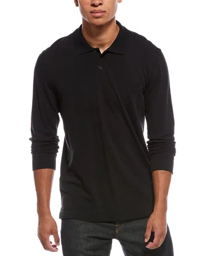 7 For All Mankind Pique Polo Shirt In Black